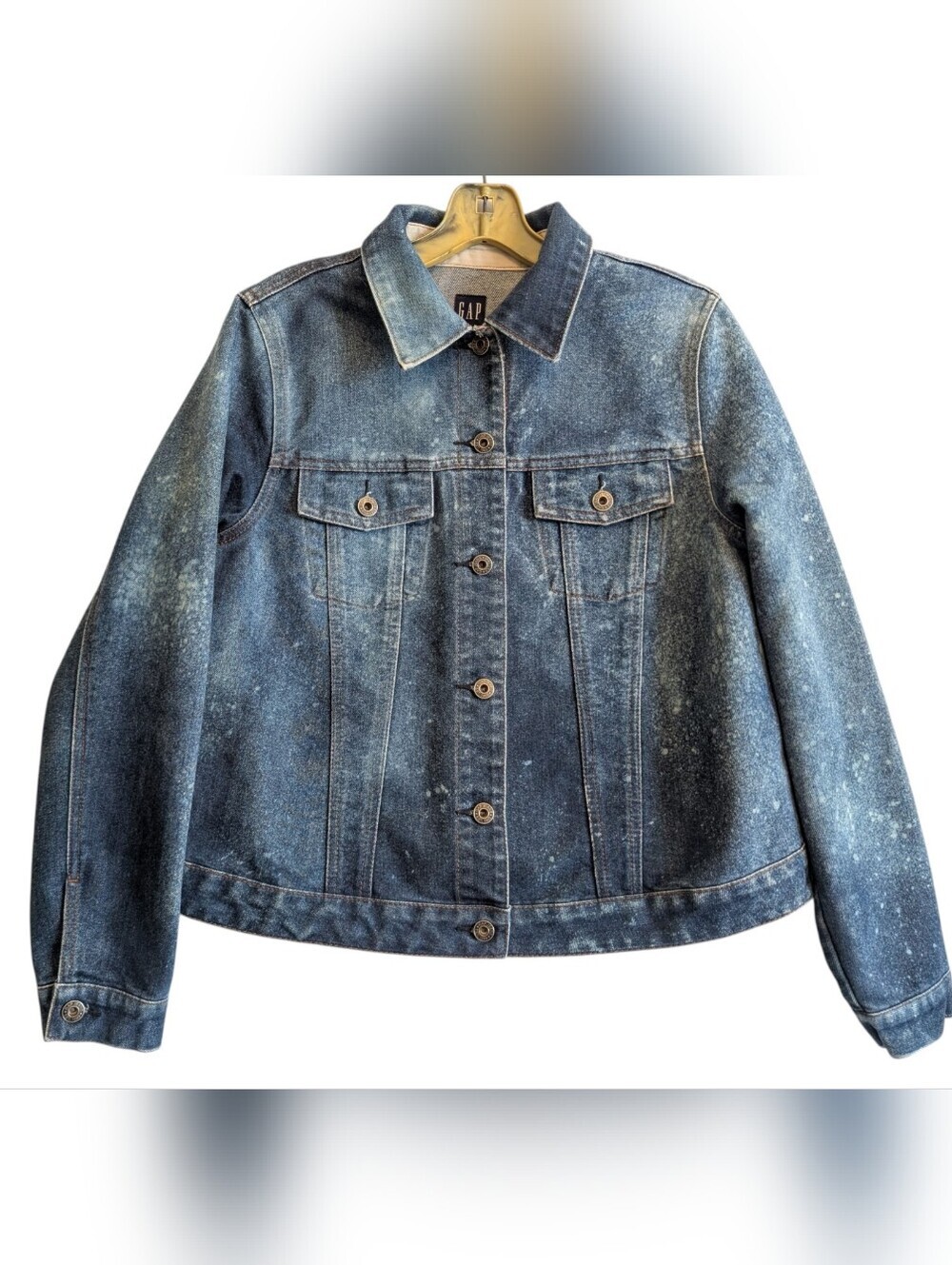 Vintage Y2K Gap Jean Denim Jacket 2000 Splatter